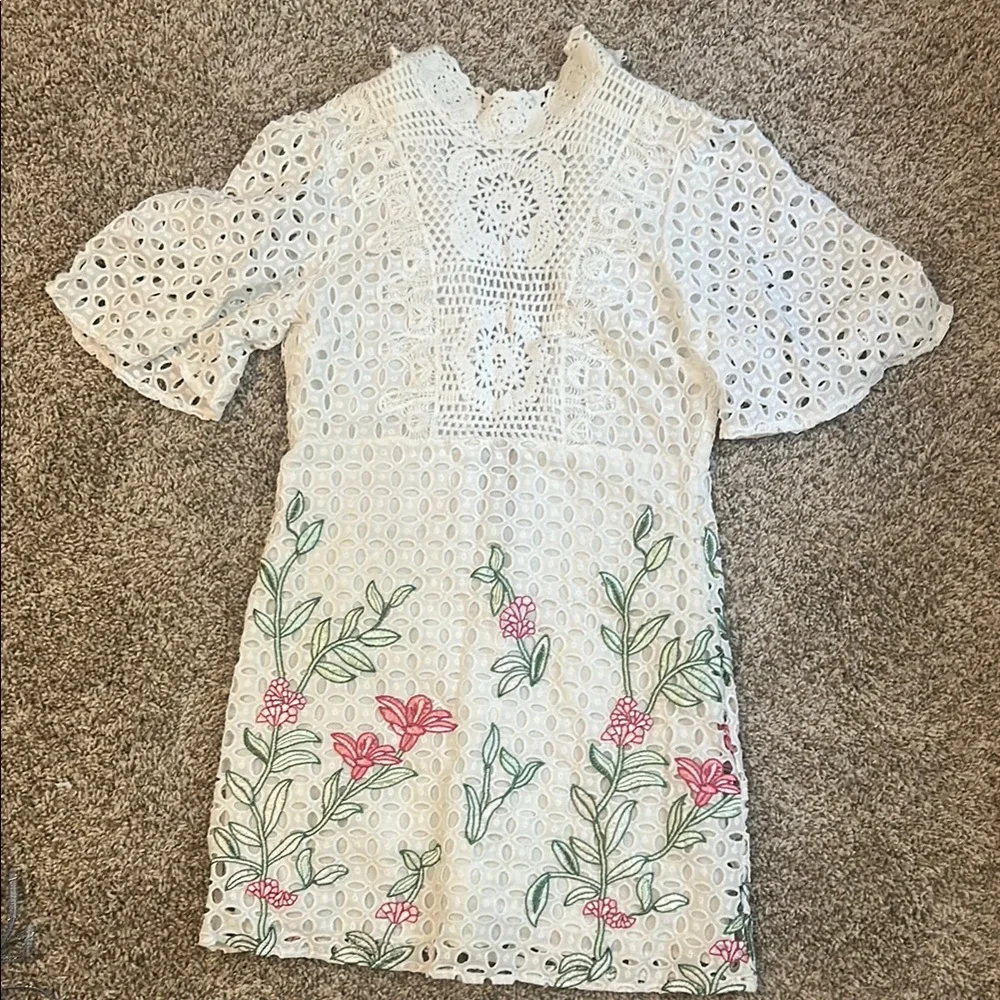 Zara White and Pink Sheath Dress - Picture 1 of 6